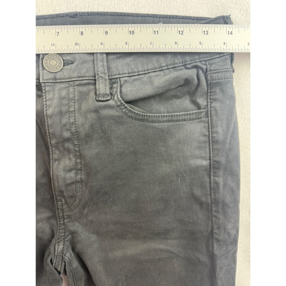 American Eagle Super‎ Stretch Hi-Rise Jeggings Black Wash Size 6 Regular - Picture 7 of 8